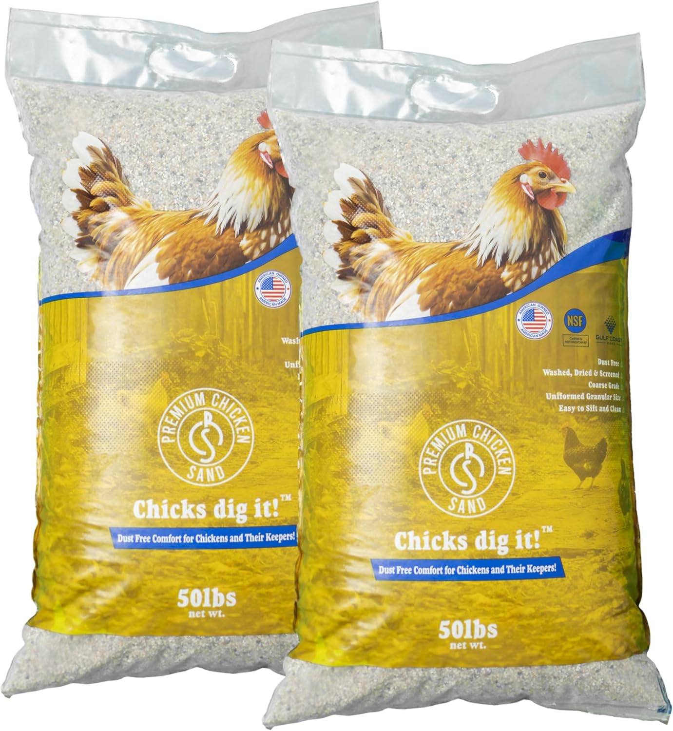 2 Pack 50 lb Bag Odor Eliminating Bedding for Chicken Coops, Nesting Boxes & Runs