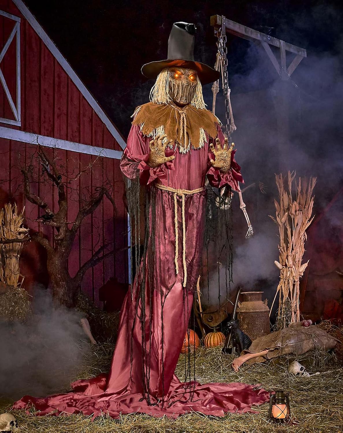 Spirit Halloween 9 Ft 5 In Sinister Straw Man Animatronic, Animated Decoration