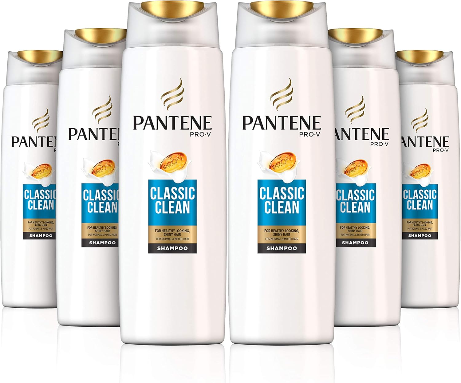 Pantene Pro-V Classic Clean Shampoo For All Hair Type, 400 ml - Pack of 6