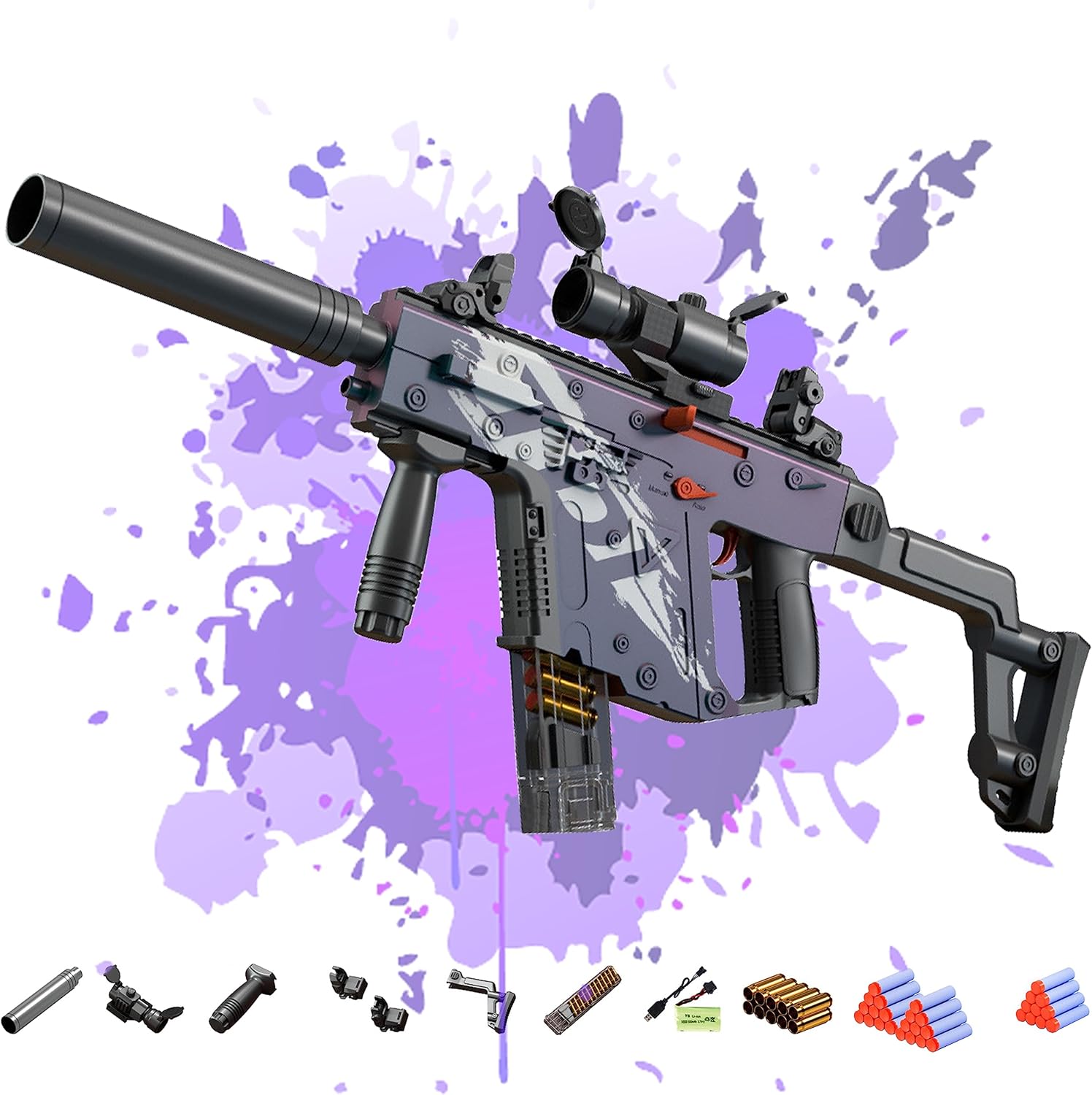 SK MISS Automatic Toy Guns for Kids, Color-changing Auto-Manual Toy Foam Blasters, Electric Shooting Games Toys, Birthday Toys for Boys Girls Teenager