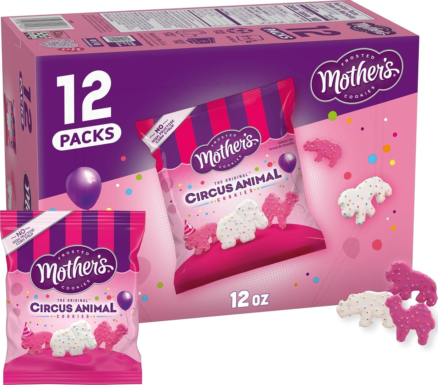 Mother's Original Circus Animal Cookies, Frosted Cookies, 12 Ct, 1 Oz