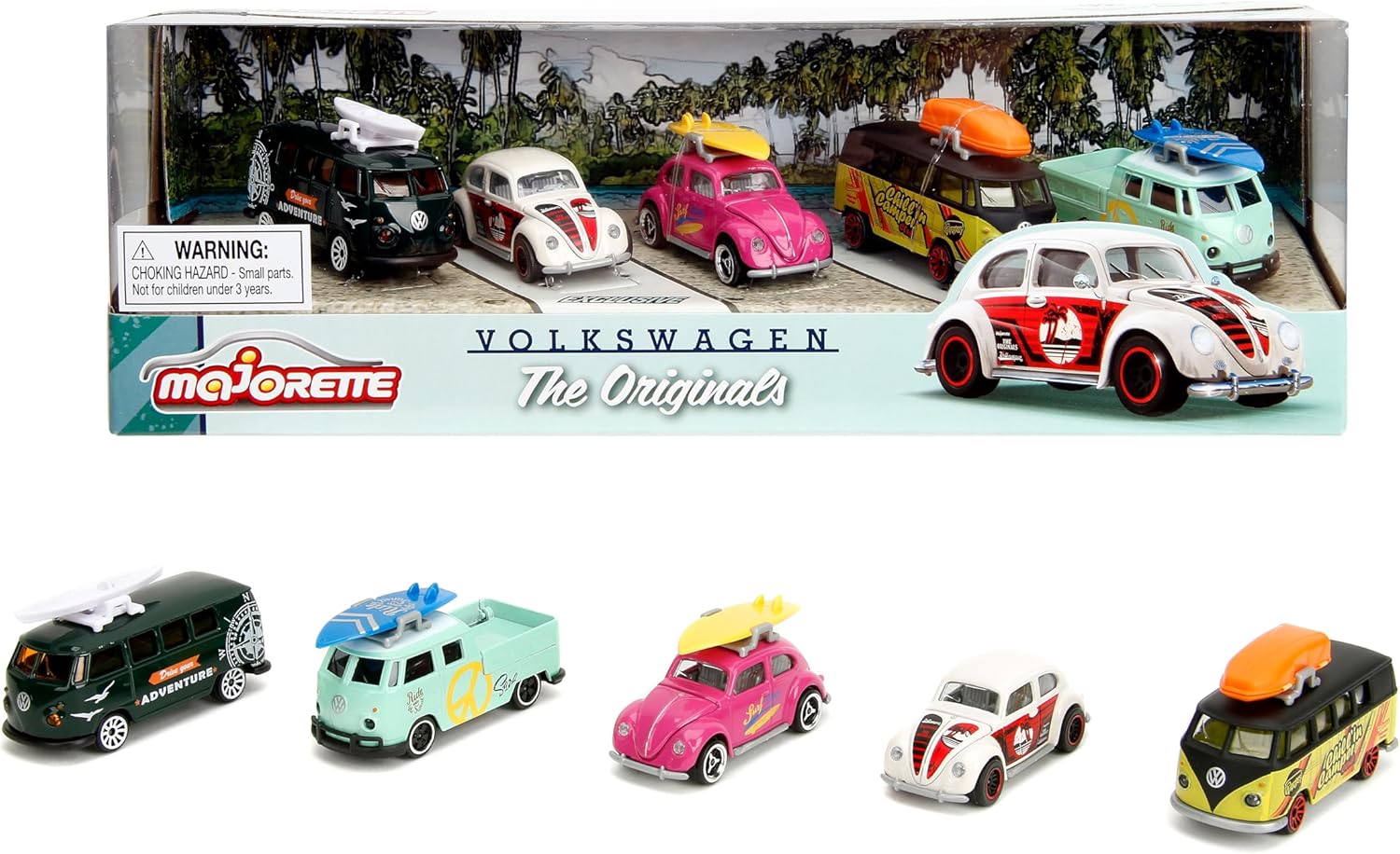 Majorette VW THE ORIGINALS 5 CAR collectible gift box for kids and collectors from 3 to 103 years, start or add to a collection or just play