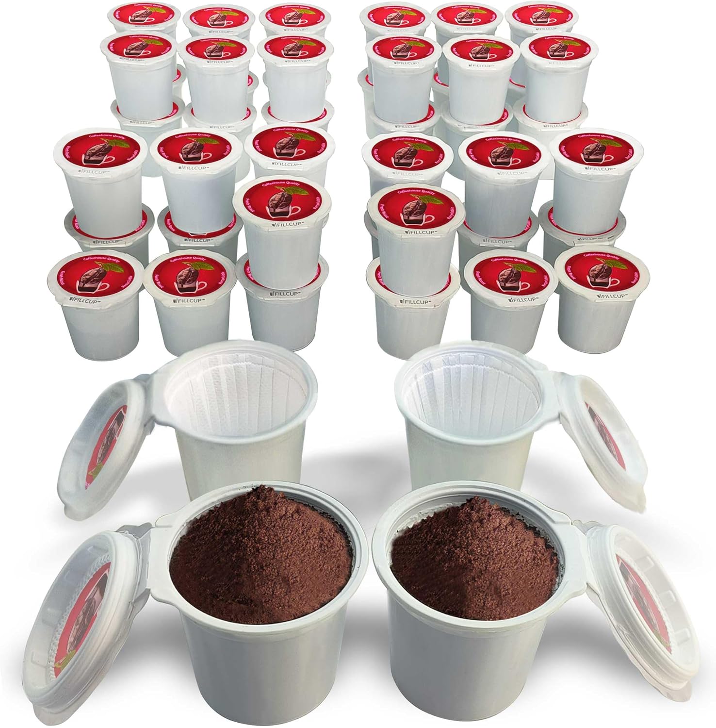 iFillCup, 48 Count Red - iFillCup, fill your own Empty Single Serve Pods. Eco friendly 100% recyclable pods for use in k cup brewers including 1.0 & 2.0 Keurig. Airtight to seal in freshness.