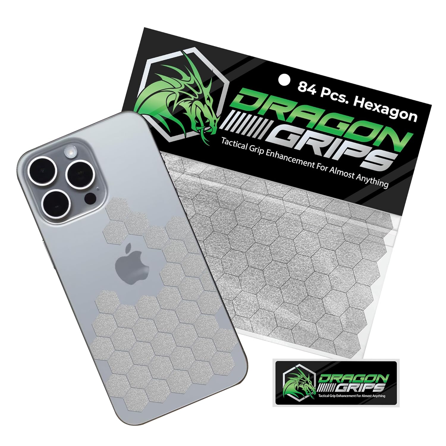 Dragon Grips Grip Tape Cell Phone Grip Stickers Mouse Grip Tape, Clear 84pc Multi Purpose Set Rubberized Grip Stickers, Rubber Grip Adhesive Strips for Phone, Laptop, iPad, iPhone, Tablet & Gaming