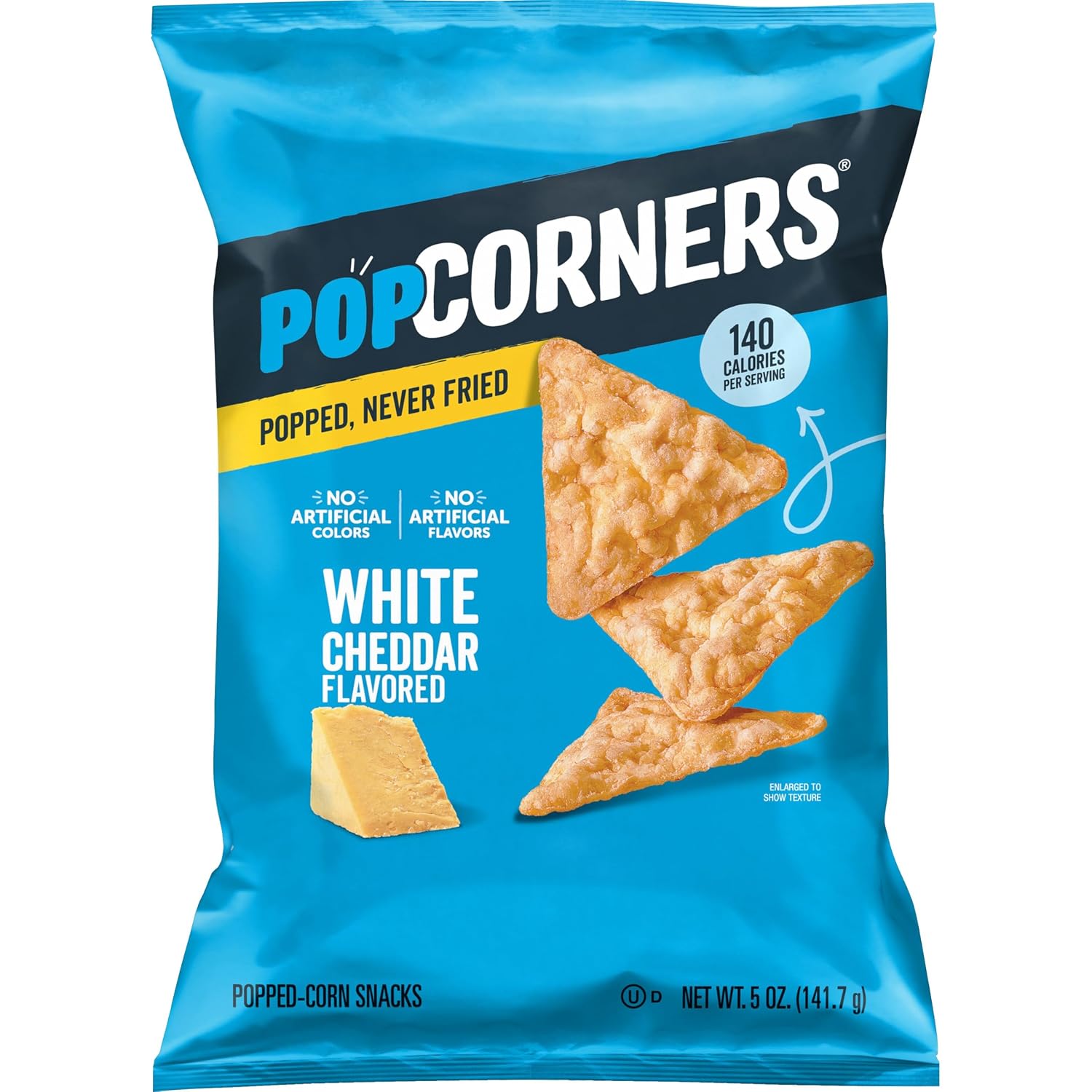 PopCorners Popped Corn Snack Chips, White Cheddar, 5 Oz