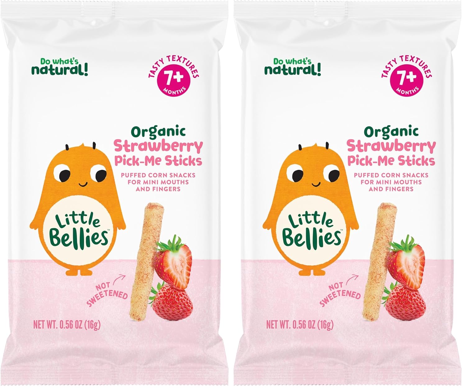 Little Bellies Organic Strawberry Pick-Me Sticks Baby Snack, 0.56 oz (Pack of 10)
