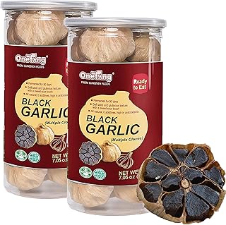 ONETANG Black Garlic 7.05 Oz 2 Packs Multiple Black Garlic Fermented for 90 Days Super Foods Non-GMO Non-Additives Ready to Eat