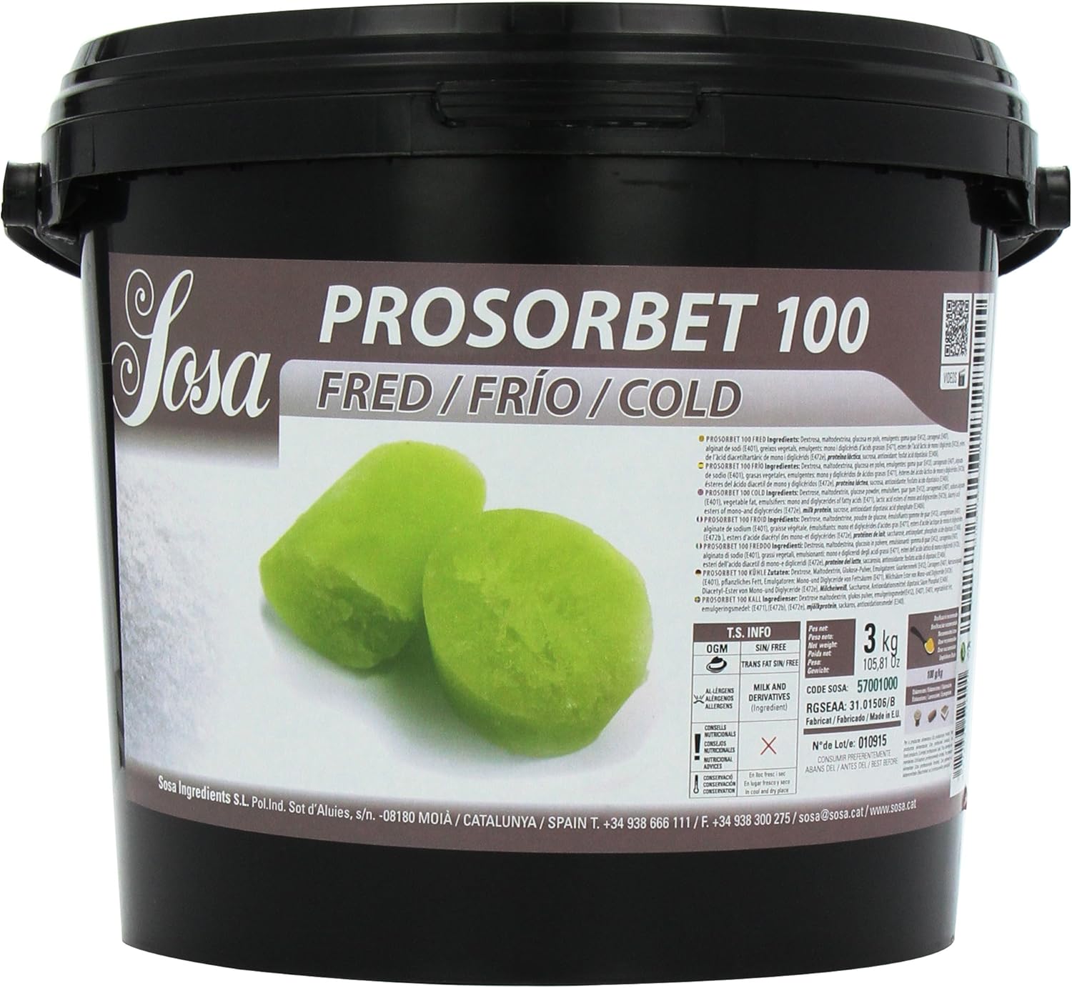 Sosa Prosorbet Cold Stabilizes Sorbets or Cold Soups 3 kg
