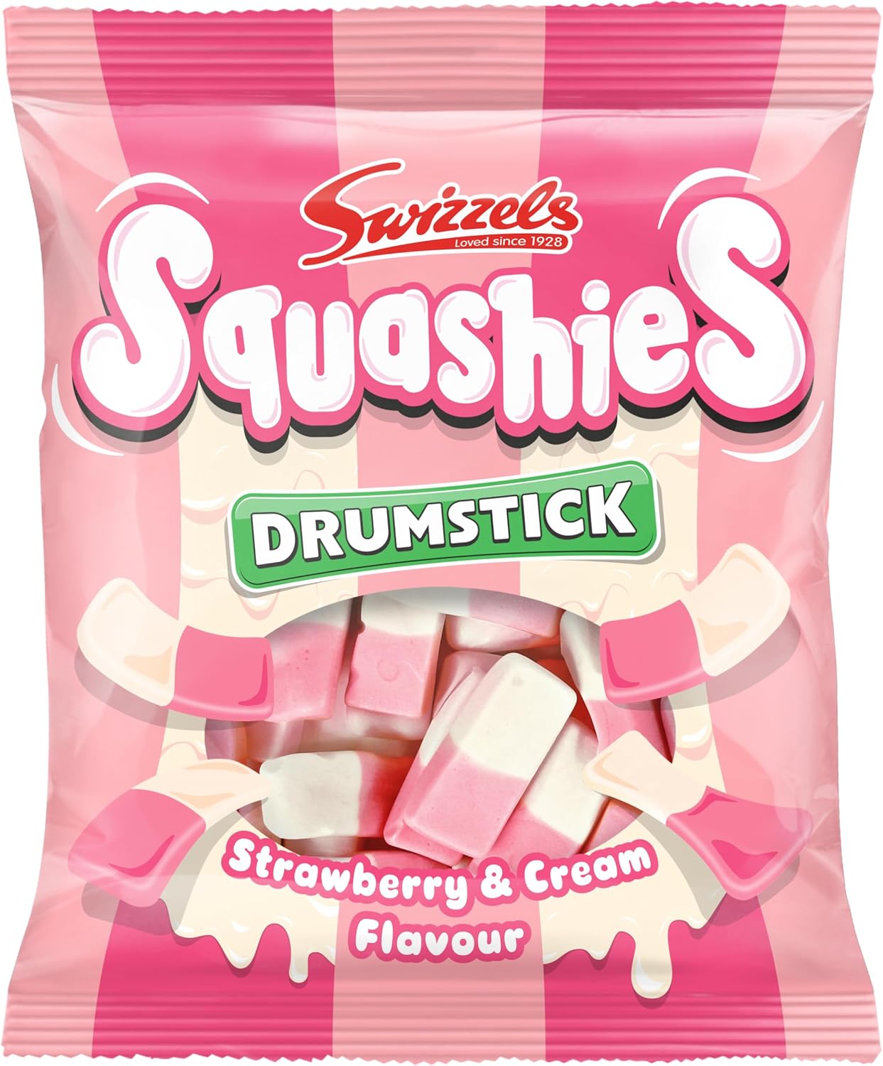 Swizzels Squashies Sweets, Strawberry and Cream Flavour Sweets, Single Bag 140g