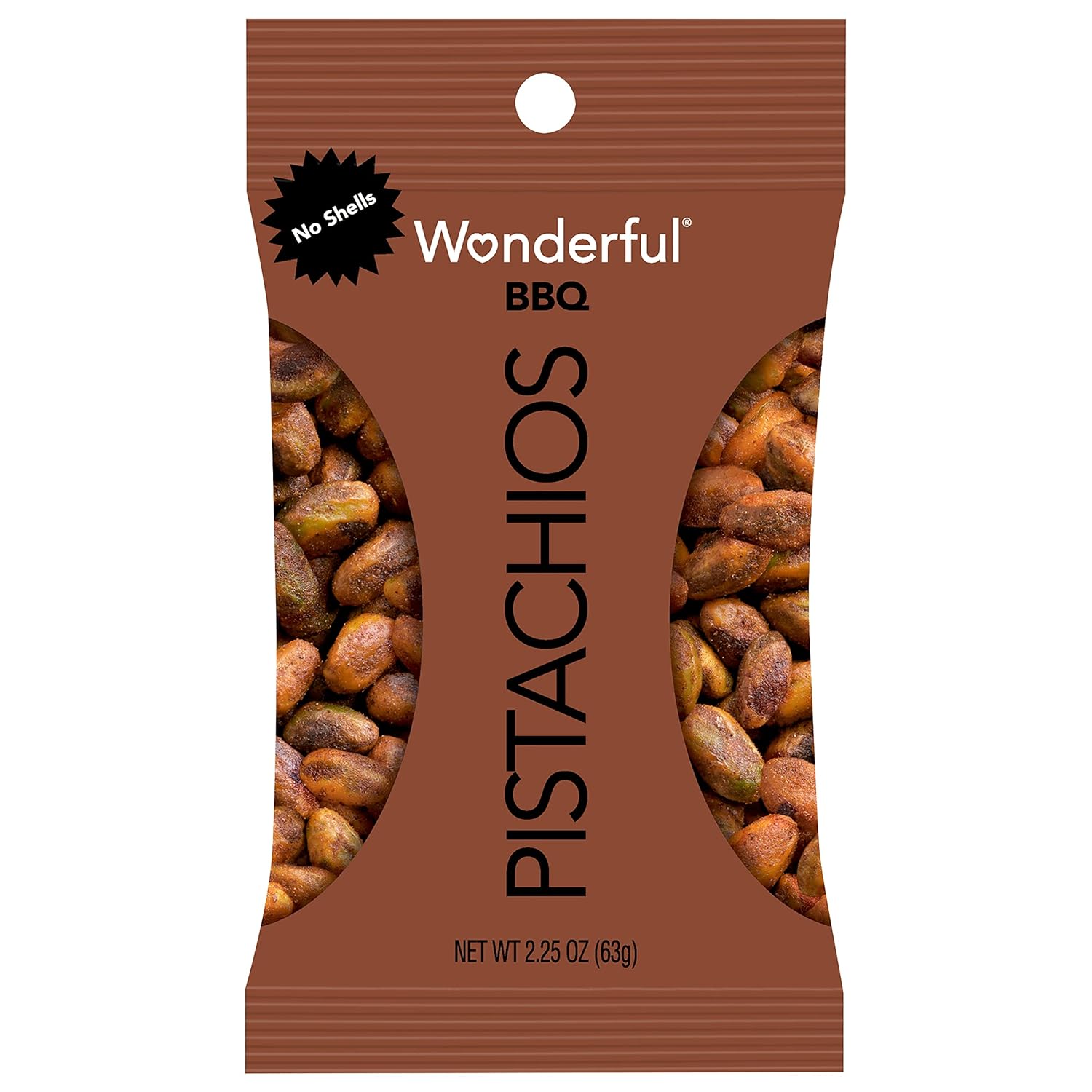 Wonderful, Pistachios No Shells BBQ, 2.25 Ounce