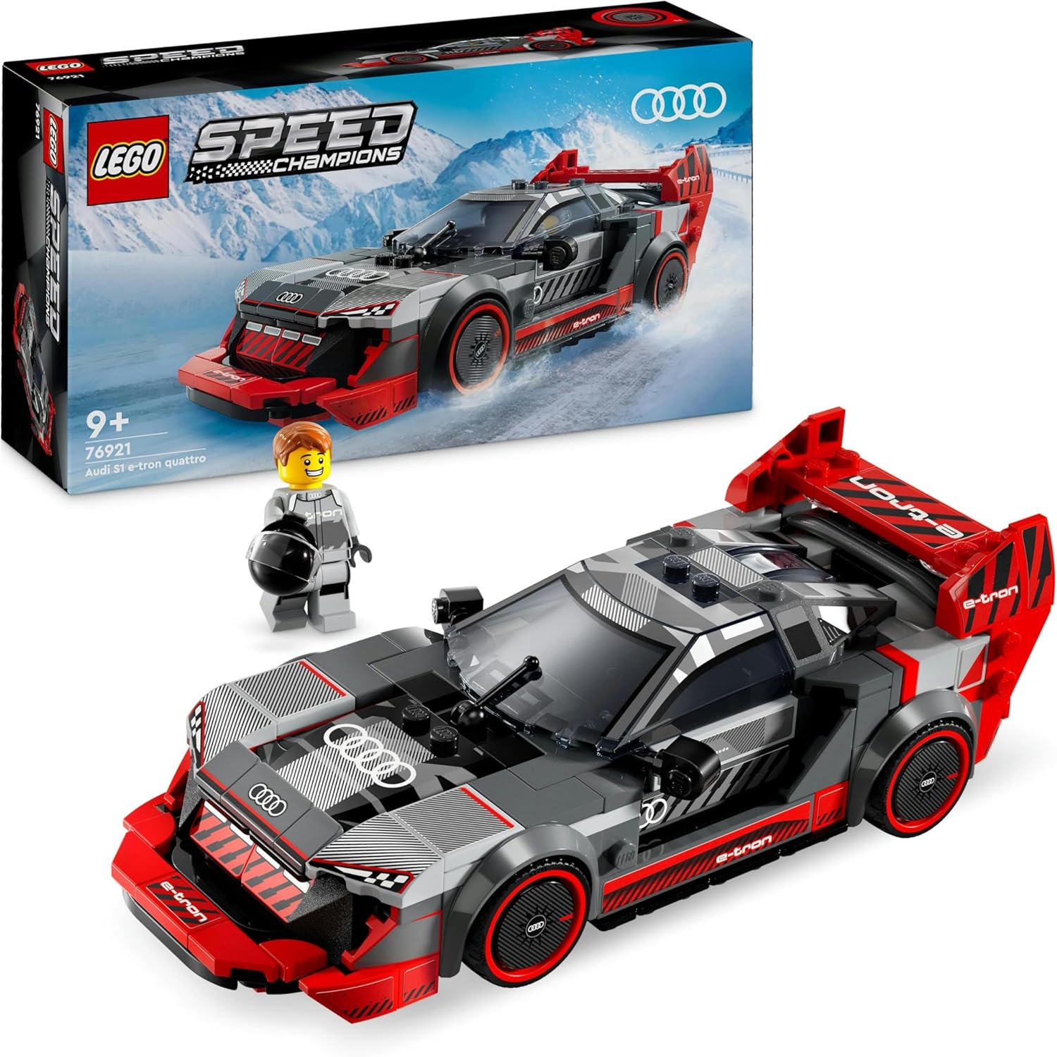 LEGO Speed Champions Audi S1 e-tron quattro Race Car Toy Vehicle, Buildable Model Set for Kids Age 9+, Playable Display Gift Idea for Boys and Girls Who Enjoy Independent Play 76921