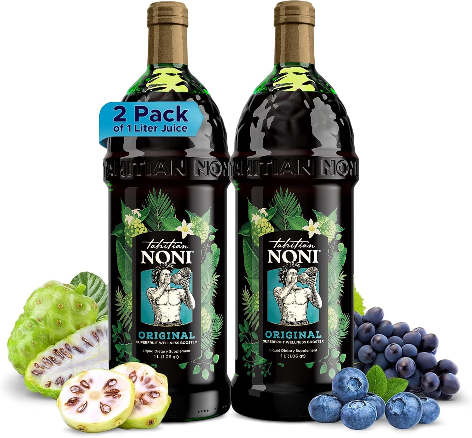 TAHITIAN NONI Juice by Morinda 2PK Case, Two 1 Liter Bottles per Case
