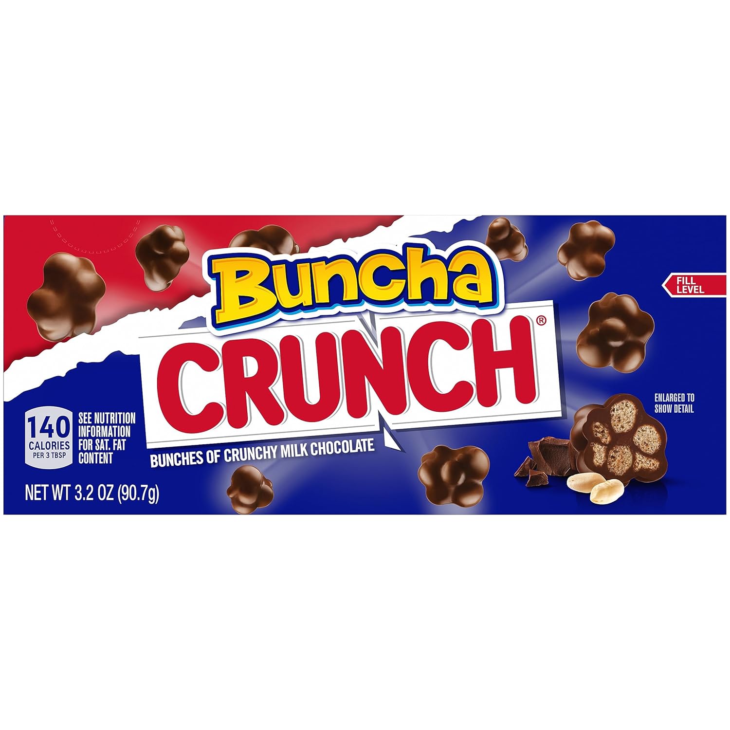 Buncha CRUNCH, Bulk 12 Pack, Milk Chocolate and Crisped Rice, Movie Theater Candy Box, 3.2 oz Each