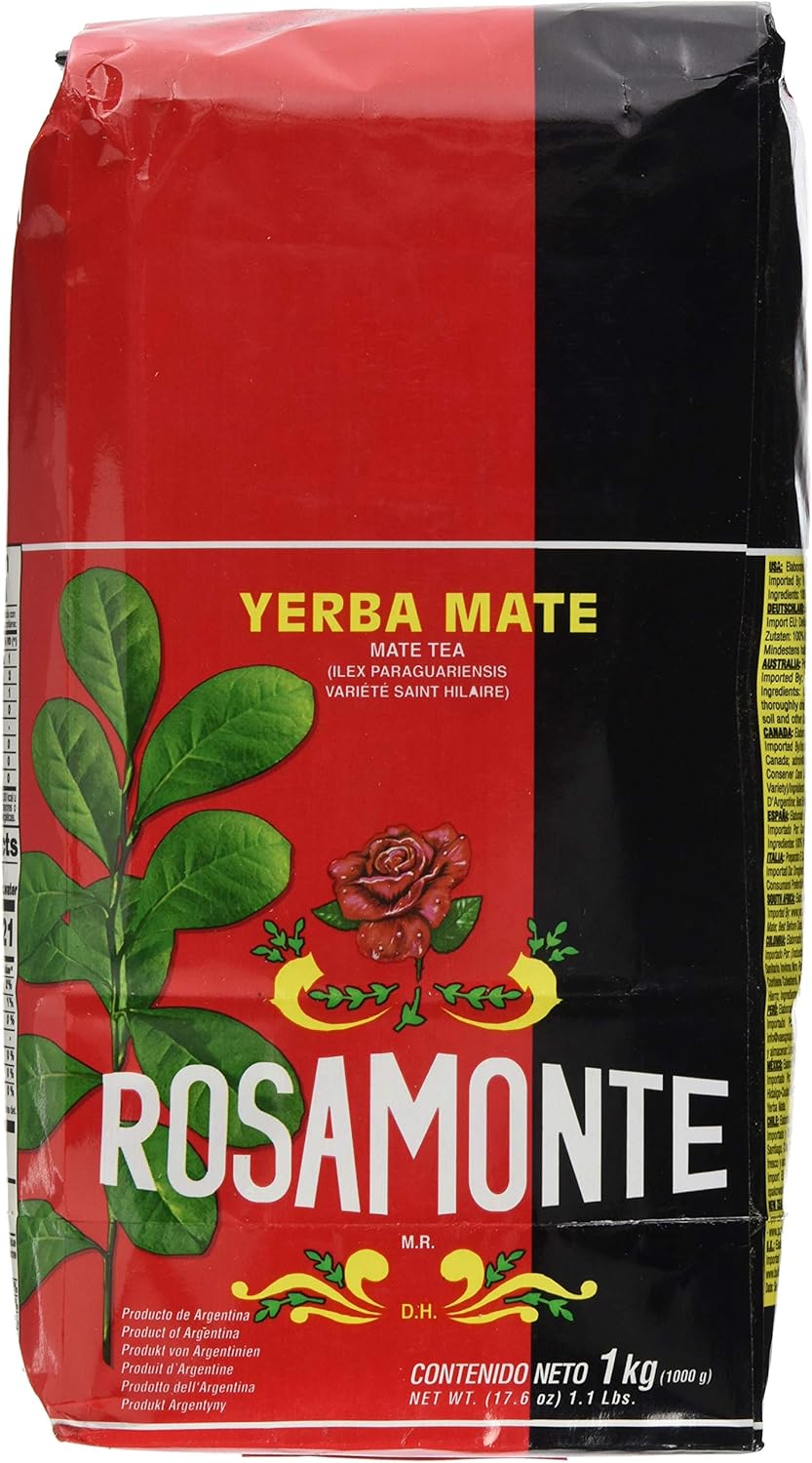 Yerba Mate Rosamonte with stems ,1 kg (Pack of 1)