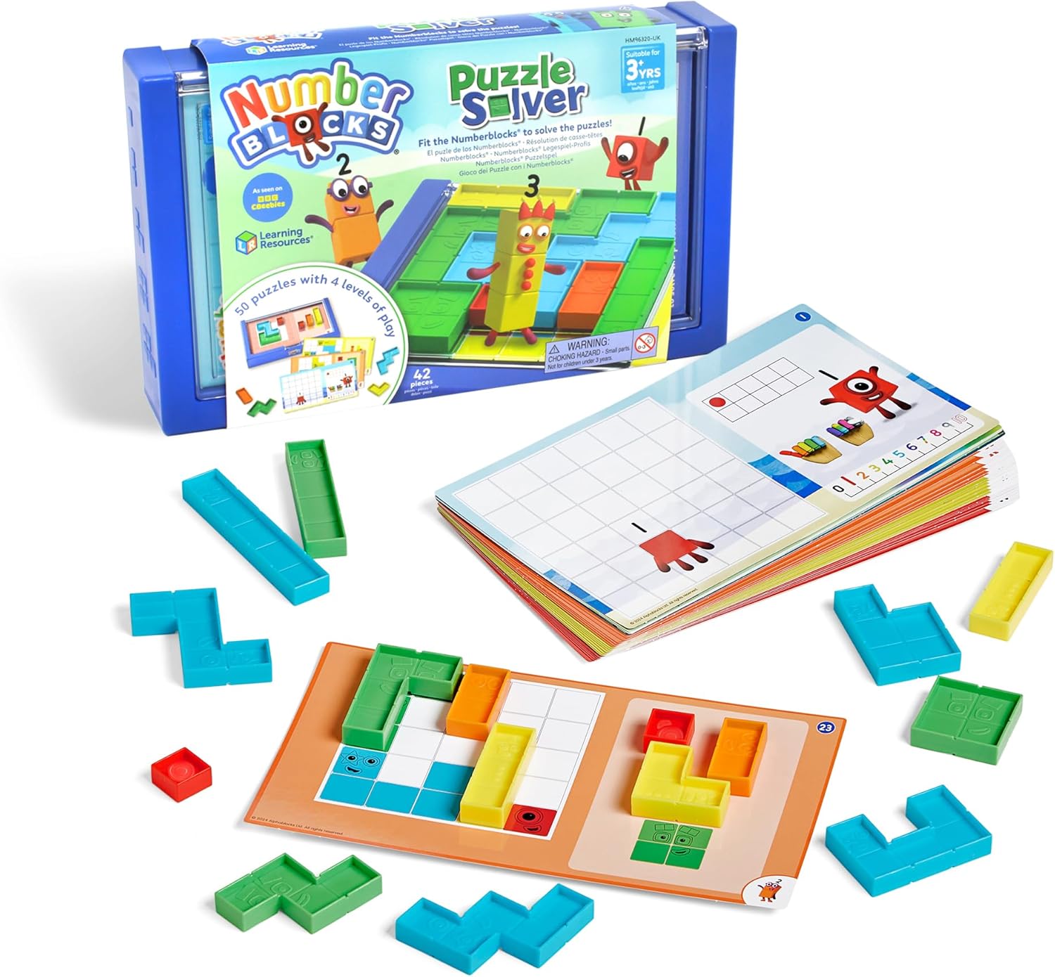 Learning Resources Numberblocks Puzzle Solver, Toys for 3 Year Old Boys and Girls, 50 Puzzles with 4 Levels of Play, Travel Games