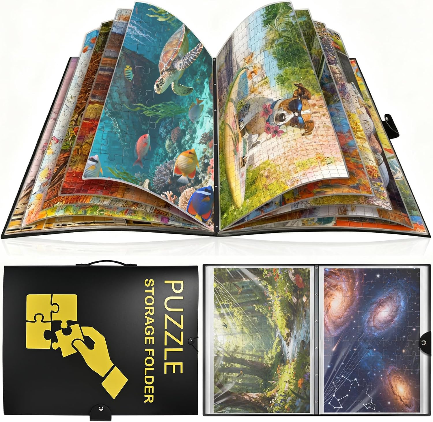 Puzzle Storage Folder Book for 1000pcs Puzzle, 28.3" x 20.5" Puzzles Binder | Portfolio with 20 Pockets Hold 40 Puzzles, Book Holder Organizers and Storage Keeper Saver Accessories