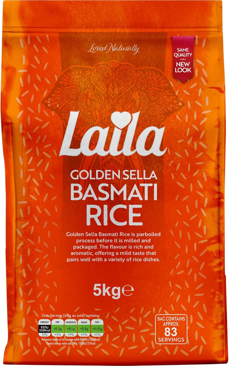 Laila Golden Sella Basmati Rice Long Grain 5kg