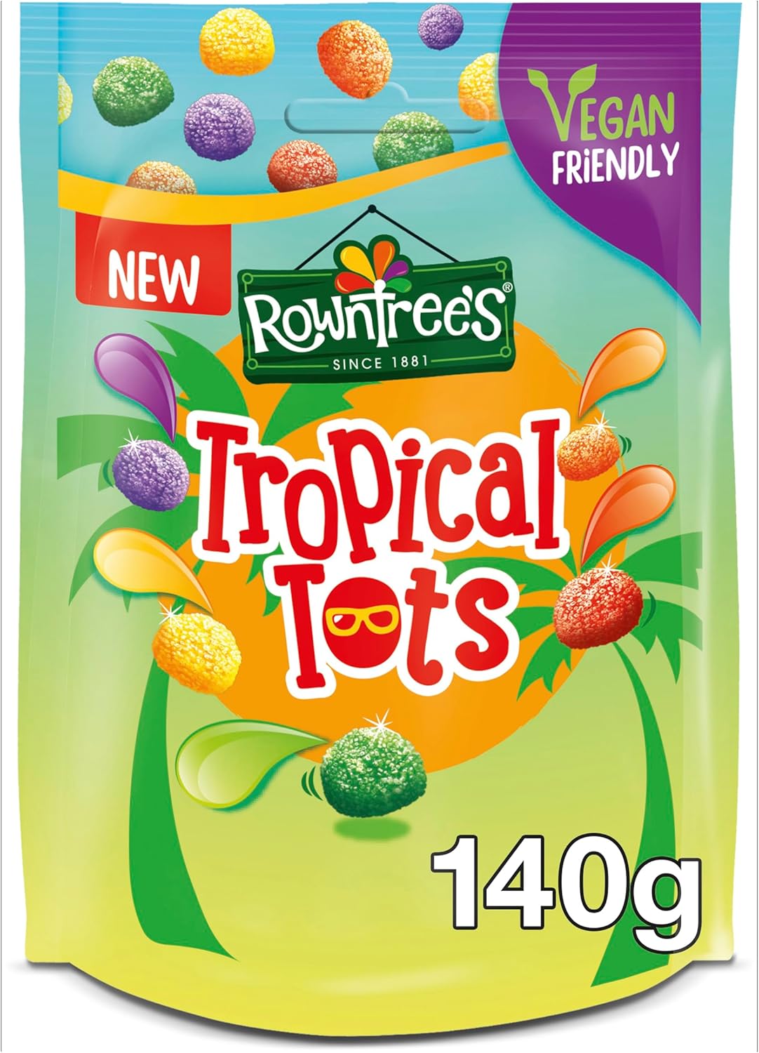 Rowntree's Tropical Tots Vegan Friendly Sweets Sharing Bag 140g