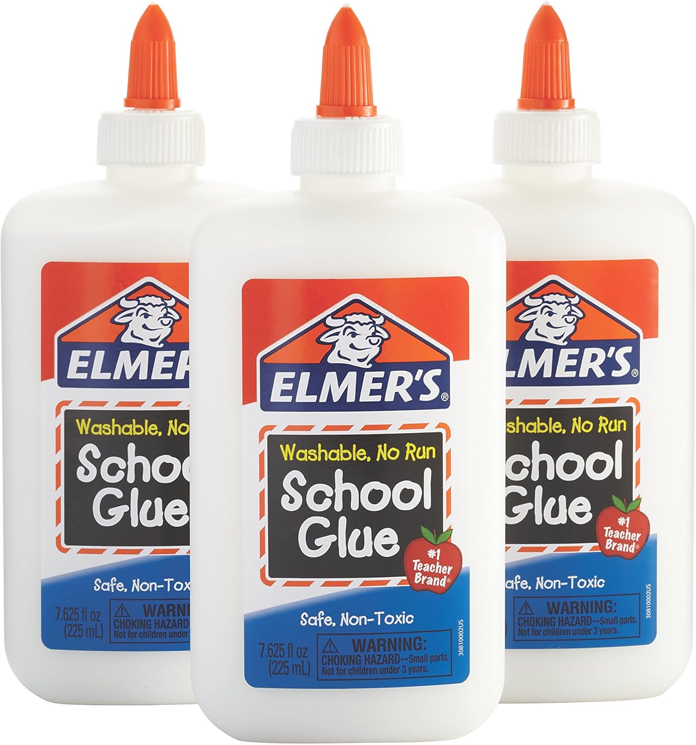 Elmer's Liquid School Glue, White, Washable, 7.625 Ounces, 3 Count Slime Kit