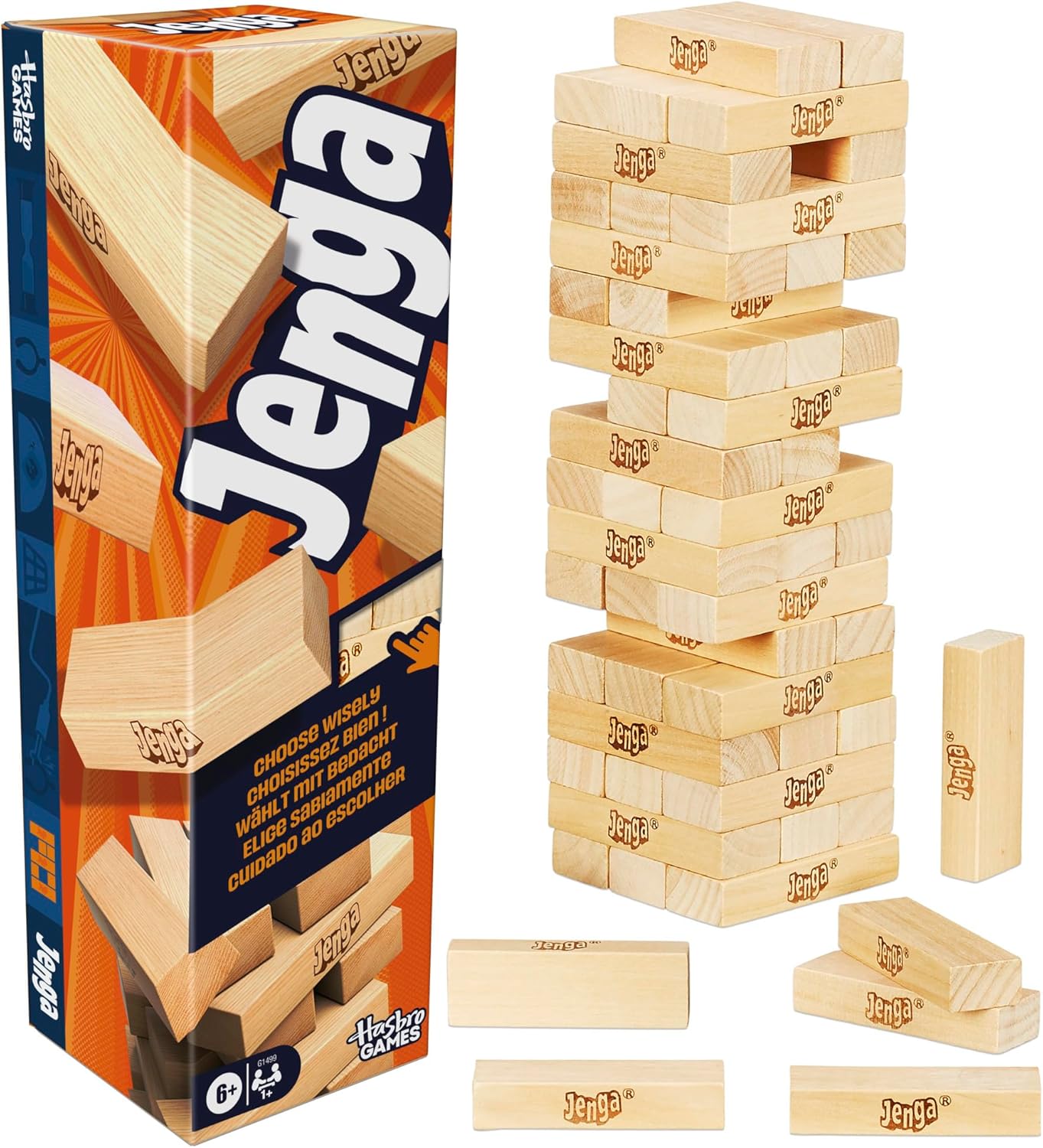 Official Hasbro Games Jenga Game with Digital Die Age 6+