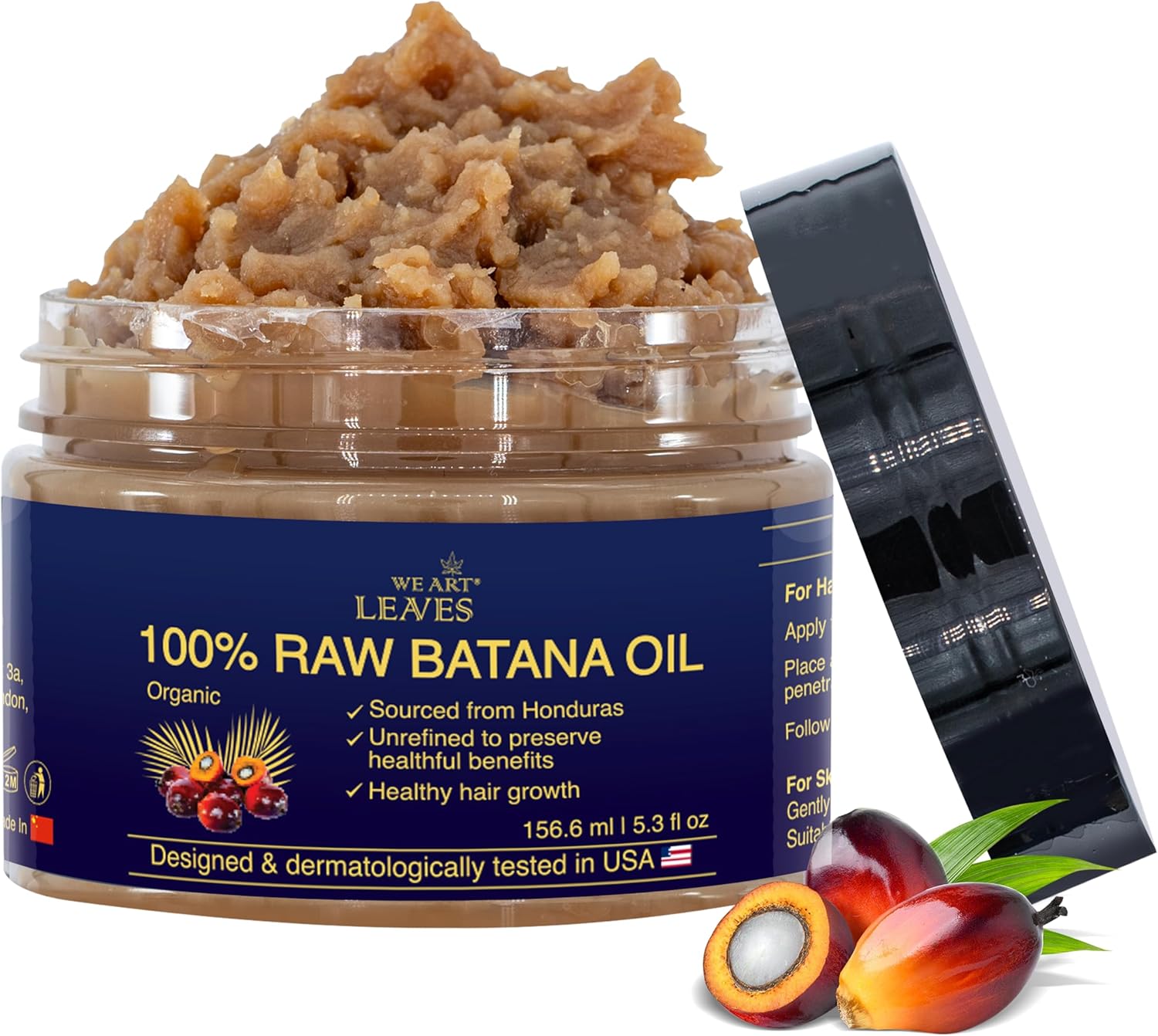 Raw Batana Oil for Hair Growth Dr Sebi - 156ml Organic Honduras Batana Oil - 100% Natural for Thicker, Stronger Hair for Men and Women