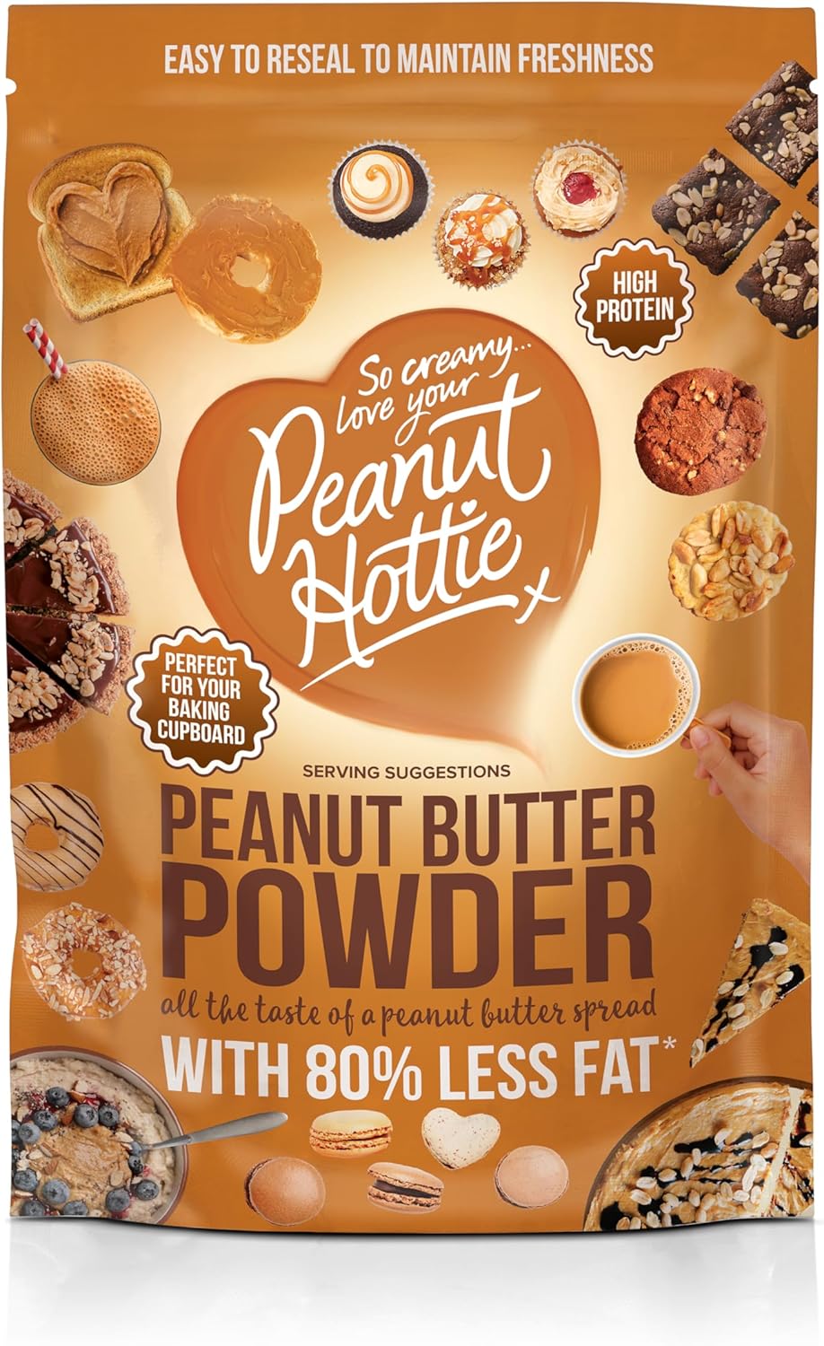 Peanut Hottie - Peanut Butter Powder (180g), All Natural, Marco Friendly, High Protein, Low Calorie, Low Fat, Vegetarian, Vegan, Recyclable, Ideal for Baking, Smoothies & Cooking