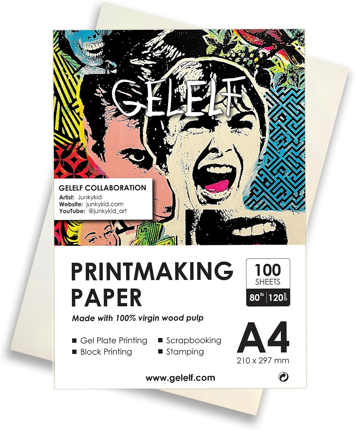 Printmaking Paper for Practice (80lb / 120gsm), International A4 (210 x 297mm) Gel Plate Printmaking Paper-Printmaking Supplies Paper for Adults and Students, 100 Sheets
