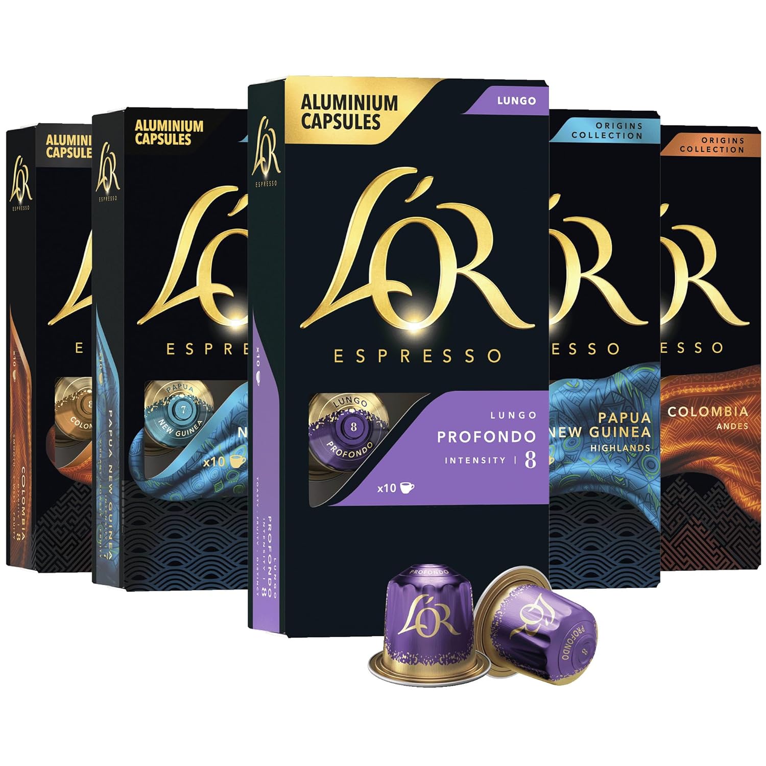 L'OR Espresso Capsules, 50 Count Mild Variety Pack, Single-Serve Aluminum Coffee Capsules Compatible with the L’OR BARISTA System & *Nespresso Original Machines