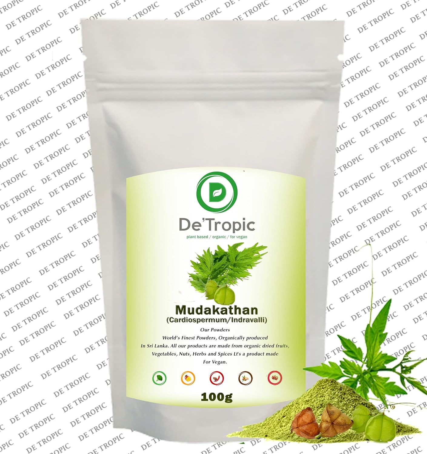 D Dtropic Mudakathan Keerai Powder (Balloon Vine Leaf),Cardiospermum Halicacabum 100g