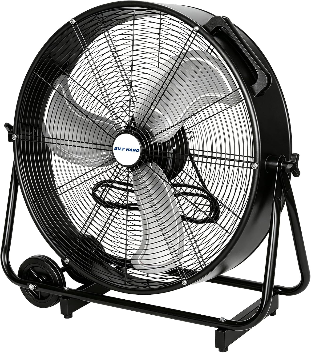 BILT HARD 24" 8100 CFM High Velocity Industrial Drum Fan, 3-Speed Heavy Duty Metal Shop Fan for Warehouse, Workshops, Garage, Factory and Basement - UL Listed
