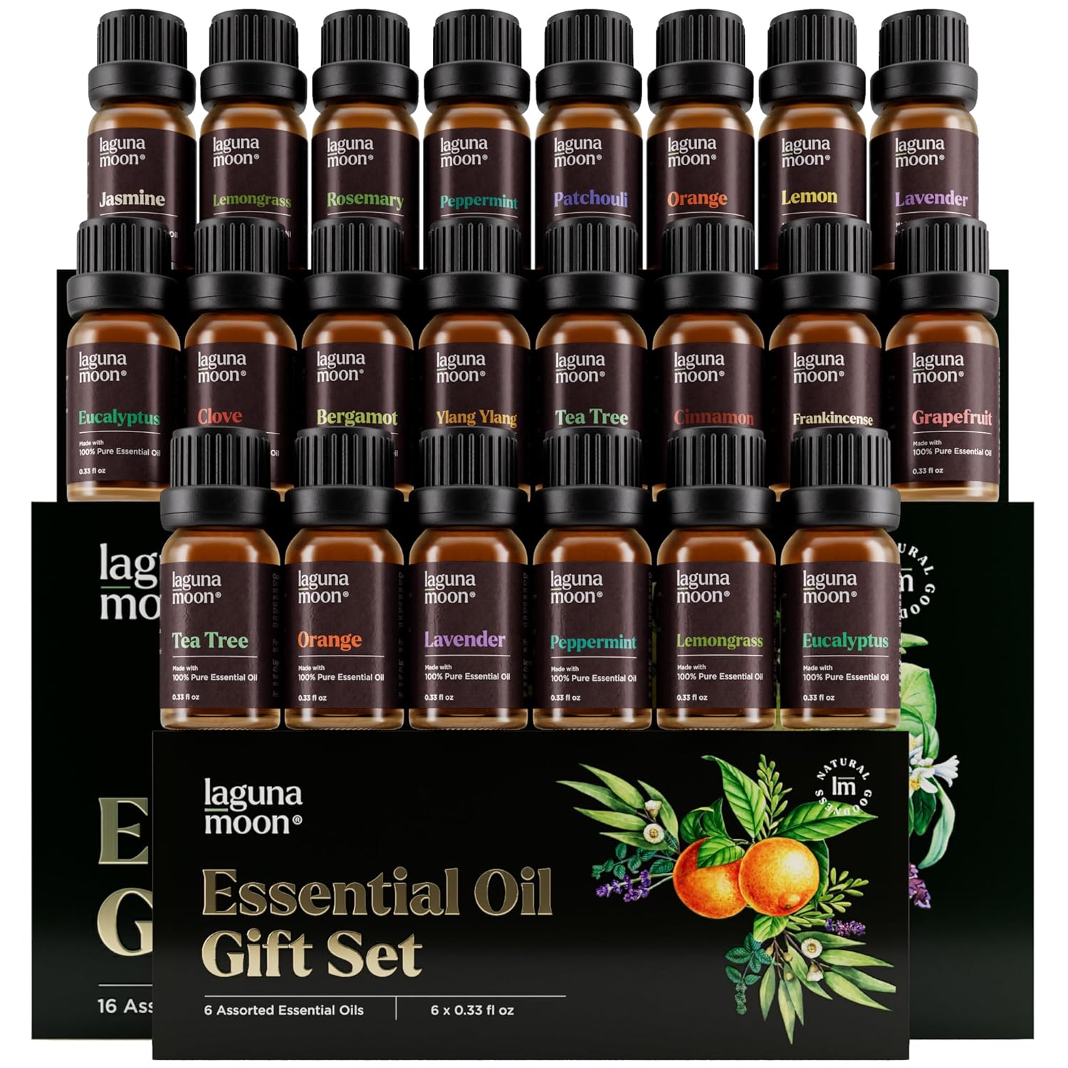 Top 6 Blends Essential Oil Set (10ml) and 16 Pcs Premium Grade Home Essentials Oils (10ml) - for Diffusers, Home Care, Candle Making Scents, Fragrance, Aromatherapy, Humidifiers, Gifts