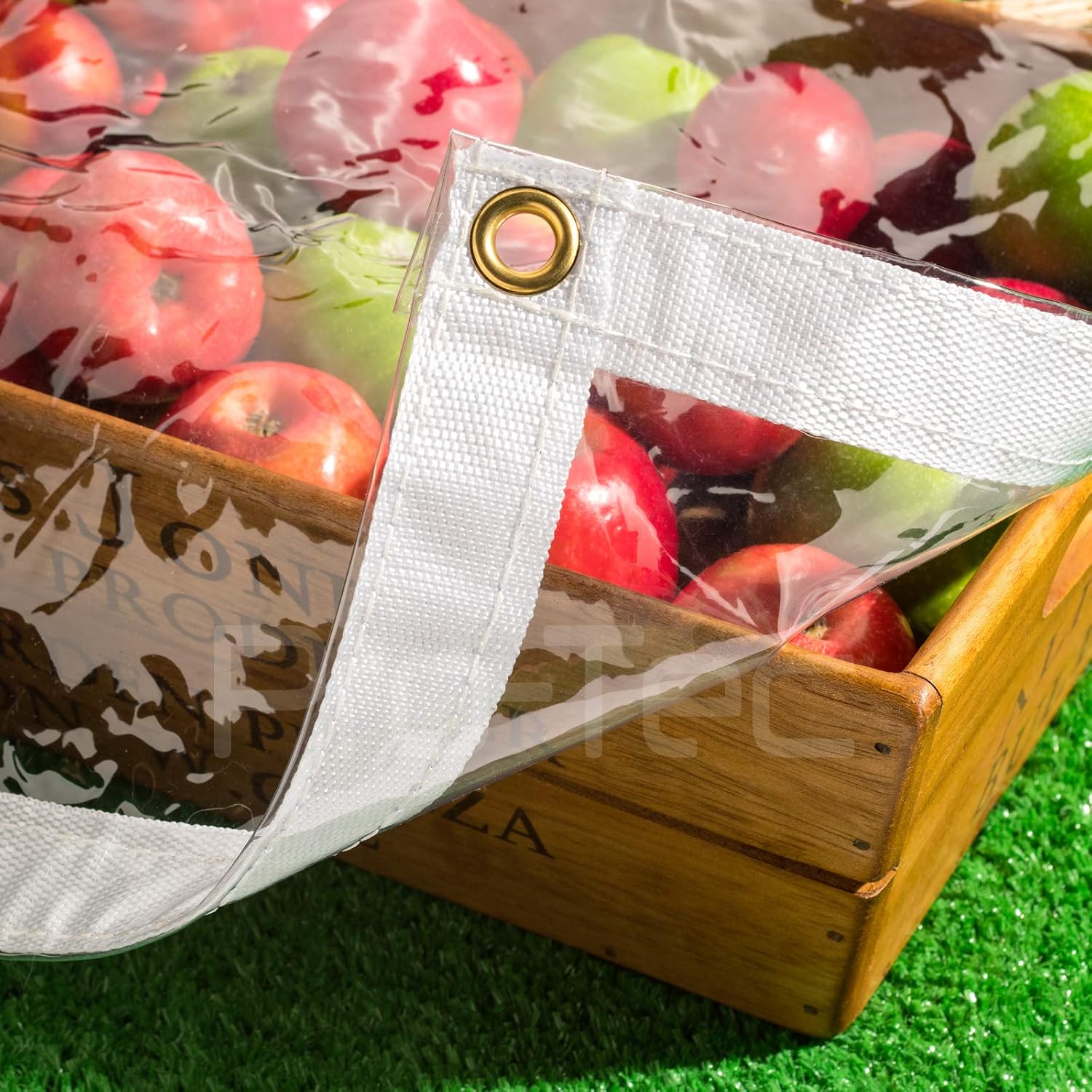 Pro-Tec Garden Products Clear Tarpaulin Heavy Duty Waterproof 330gsm PVC Glass See Through Tarp Cover Sheet 6ft x 6ft (2m x 1.8m)