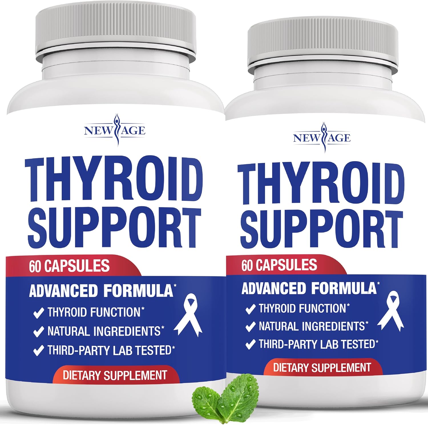 Thyroid Support Supplement for Women & Men with Iodine, B12, Zinc, Selenium, Ashwagandha, Bladderwrack, Turmeric, Schisandra - Non-GMO, Vegetarian - 120 Count