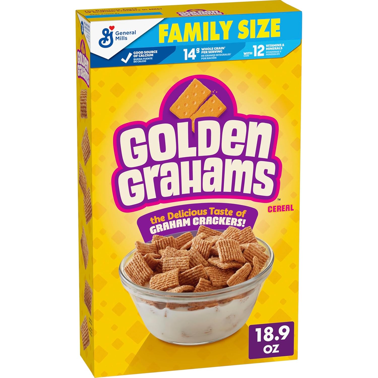 Golden Grahams Breakfast Cereal, Graham Cracker Taste, Made with Whole Grain, Family Size, 18.9 oz