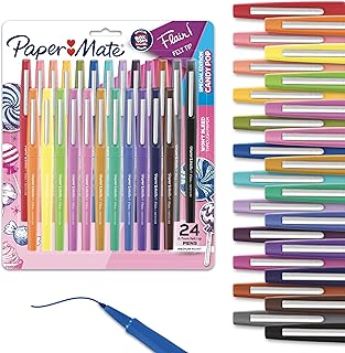 Paper Mate Flair Felt Tip Pens Medium Point 0.7 Millimeter Marker Pens Back to School Supplies for Teachers & Students Assorted Colors, 24 Count