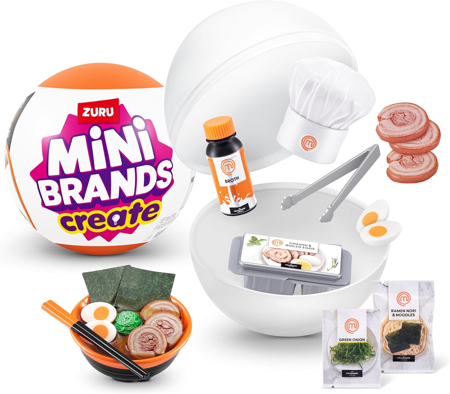Mini Brands Create MasterChef Series 1 Capsule by ZURU- Real Miniature MasterChef Creations Collectible Toy, Capsules of Mystery MasterChef Food Items and Accessories, for Kids, Teens, and Adults