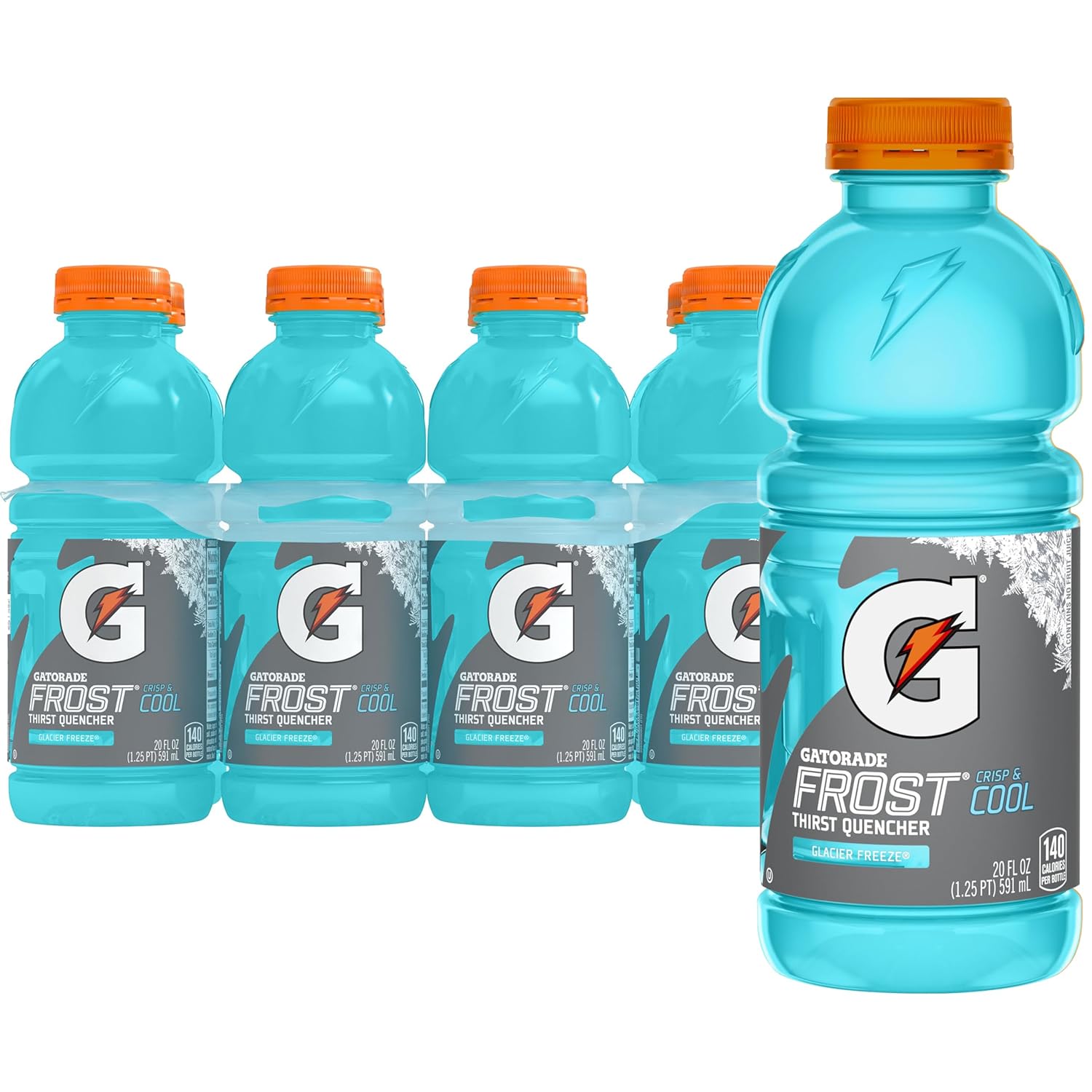 Gatorade Thrist Quencher, Frost Glacier Freeze Sports Drink, 20 Fl Oz Bottles, 8 Pack