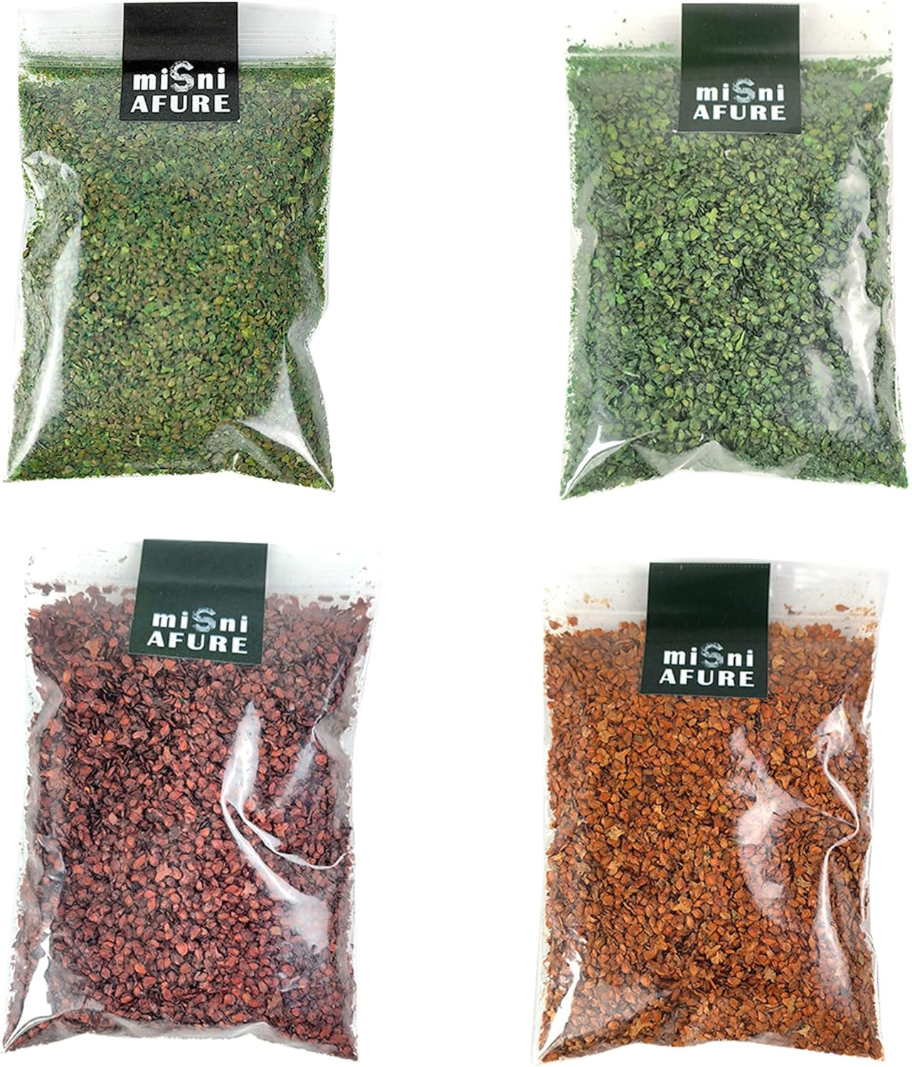 Cayway Realistic Miniature Leaves,4 Pack Shrink Model Scenery Leaf, 4 Color Simulation Leaves for DIY Railway Fairy Garden Simulation Vine for Fairy Garden Diorama Scenery Landscape Layout