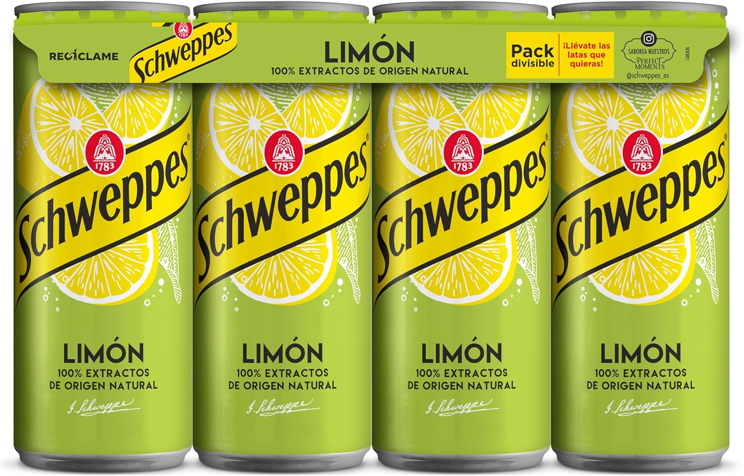 Schweppes Lemon, Refreshing Drink - Can, Pack 8x33cl