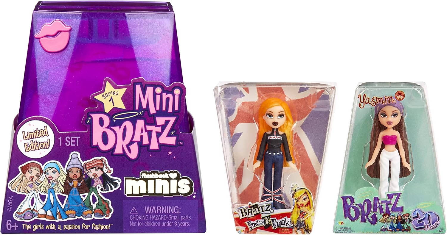 MGA's Miniverse Bratz Y2K Nostalgia Flashback Minis Limited Edition Dolls -RANDOM ASSORTMENT -2 Bratz Mini Dolls and Blind Packaging That Doubles as Display -Great Gift for Kids & Collectors Ages 6+