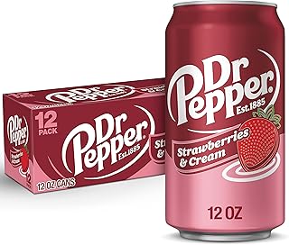 Dr Pepper Strawberries and Cream Soda, 12 fl oz cans, 12 Pack