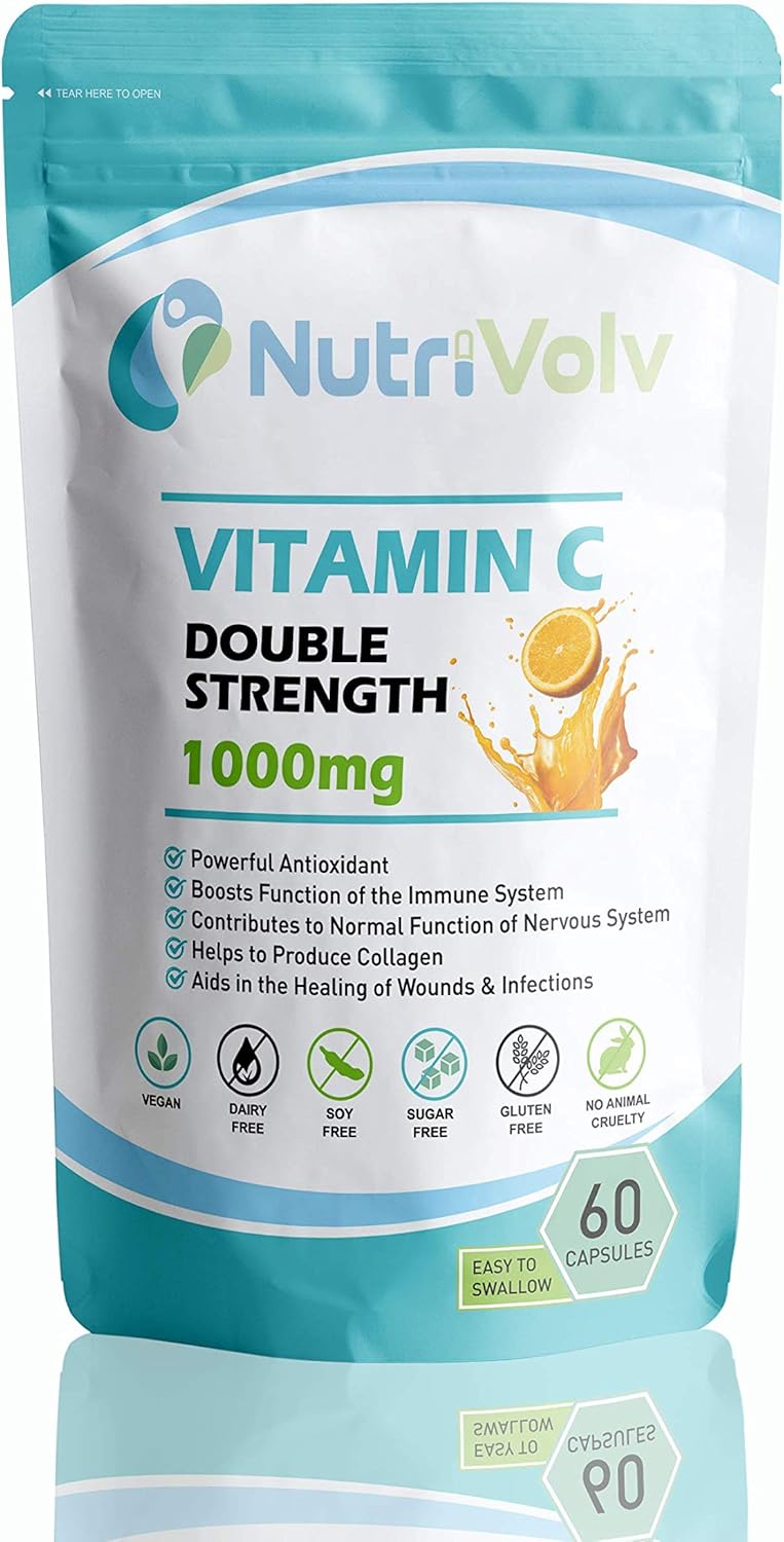 Vitamin C 1000mg Double Strength Antioxidant & Immune Support - Healthy Skin & Joints - Bioflavonoids Supplement | 60 Capsules