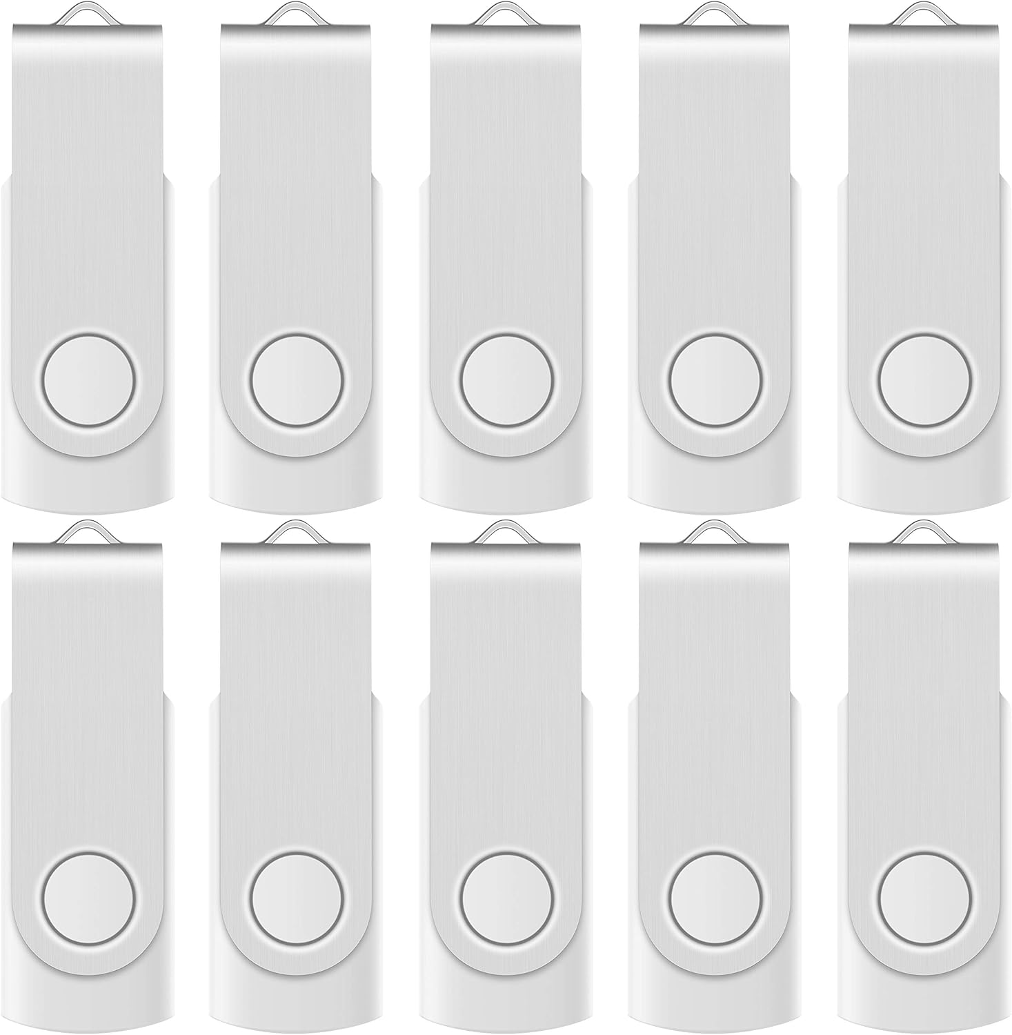 Enfain White Wedding Memory USB Stick Drive 16GB Bulk USB 2.0 Thumb Drive PenDrive 10 Pack for Sending Photos, Video and Happy Memories