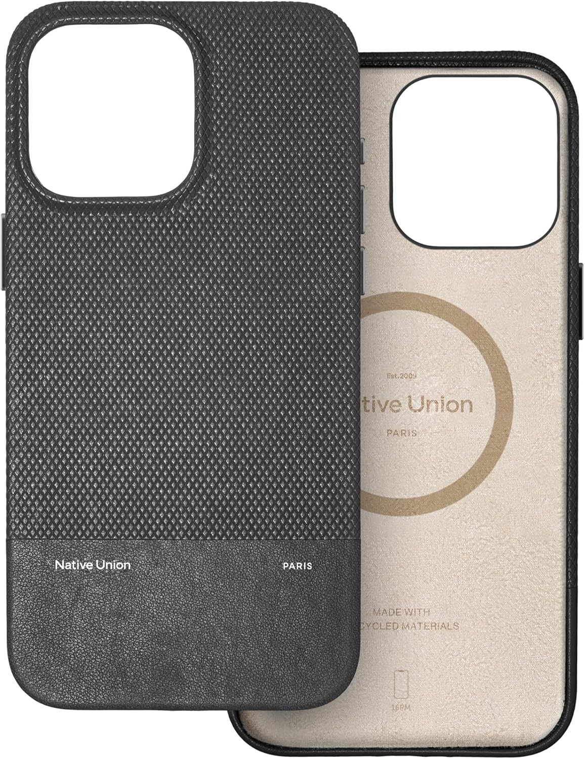 Native Union (Re Classic Case 3.0 – MagSafe Compatible with Built-in Magnets – Resistant & Recycled Materials – Ultra-Durable with 6ft / 1.8m Drop Protection for iPhone 16 Pro Max (Black)