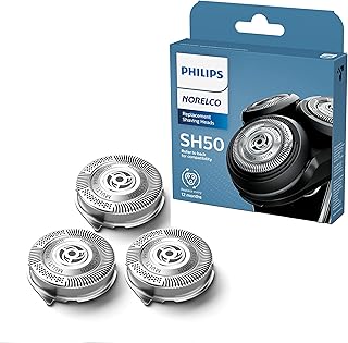 Philips Norelco Genuine SH50/52 Shaving Heads Compatible with Norelco Shaver Series 5000 Rounded and 6000, Latest Version for Refreshed HQ9/50, HQ56/50, and RQ11/50