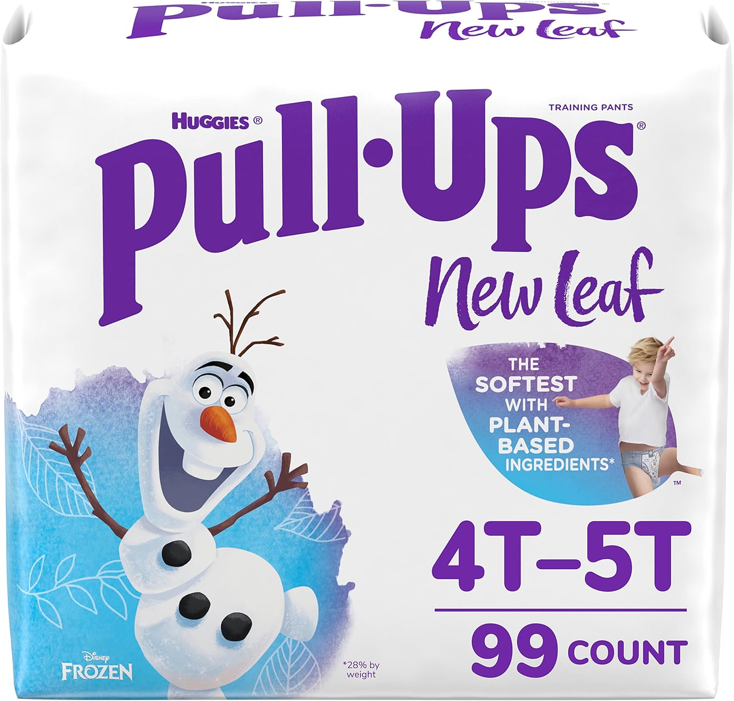 Pull-Ups New Leaf Boys' Disney Frozen Potty Training Pants, 4T-5T (38-50 lbs), 99 Ct (3 packs of 33), Packaging May Vary