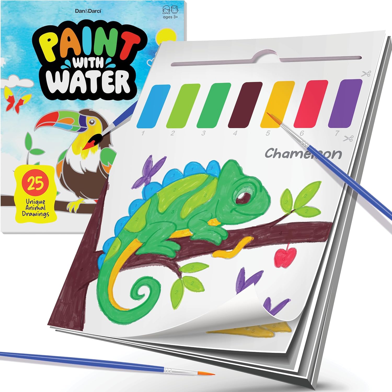 Paint with Water Coloring Book for Kids - Toddler Activities - Mess Free Color Activity - Painting Arts and Crafts for Toddlers Ages 2-4, 1-3, 3-5 - 2 3 Year Old Girl Gifts - Boy Birthday Gift