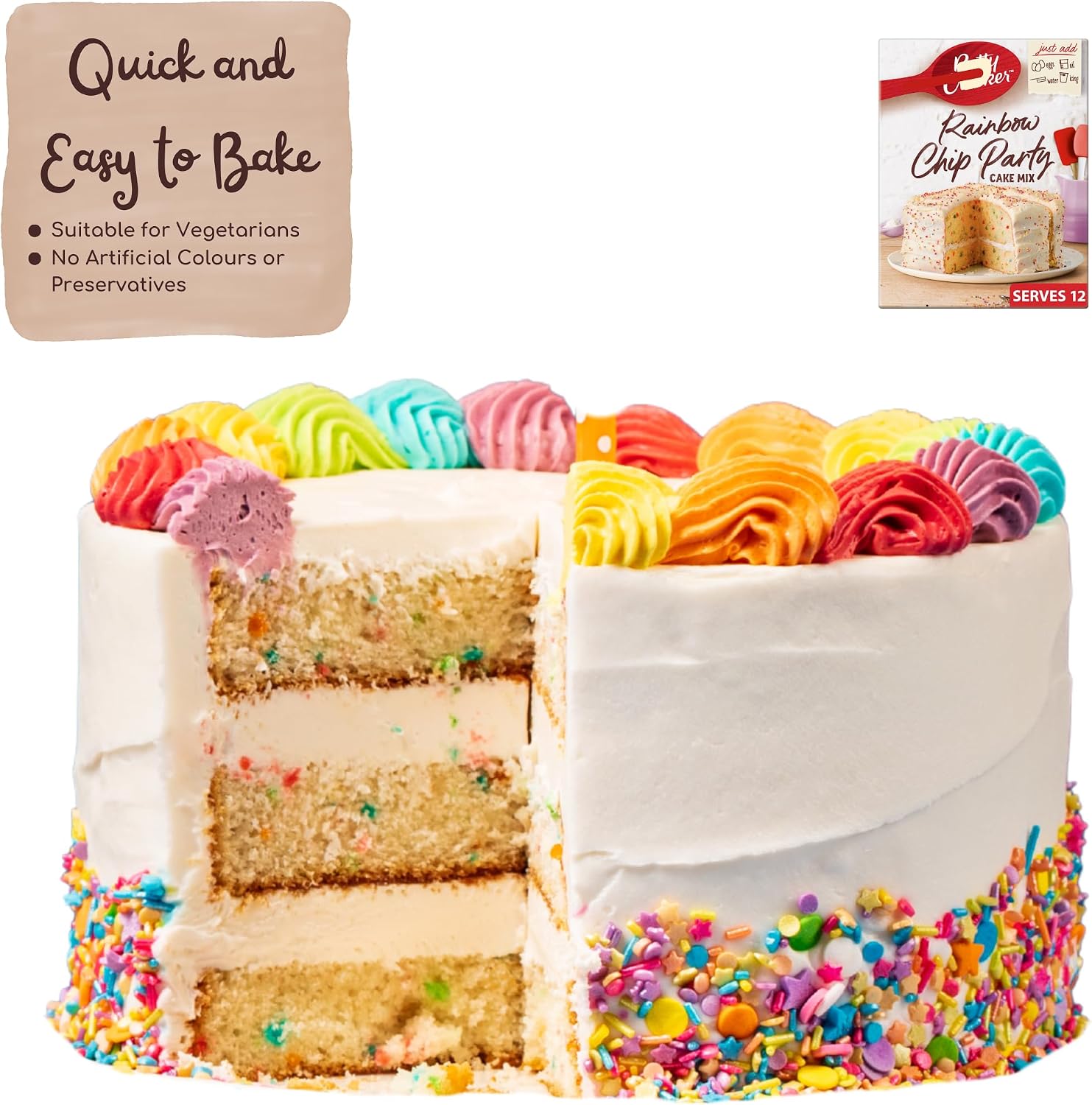Rainbow Chip Party Cake Mix 425g