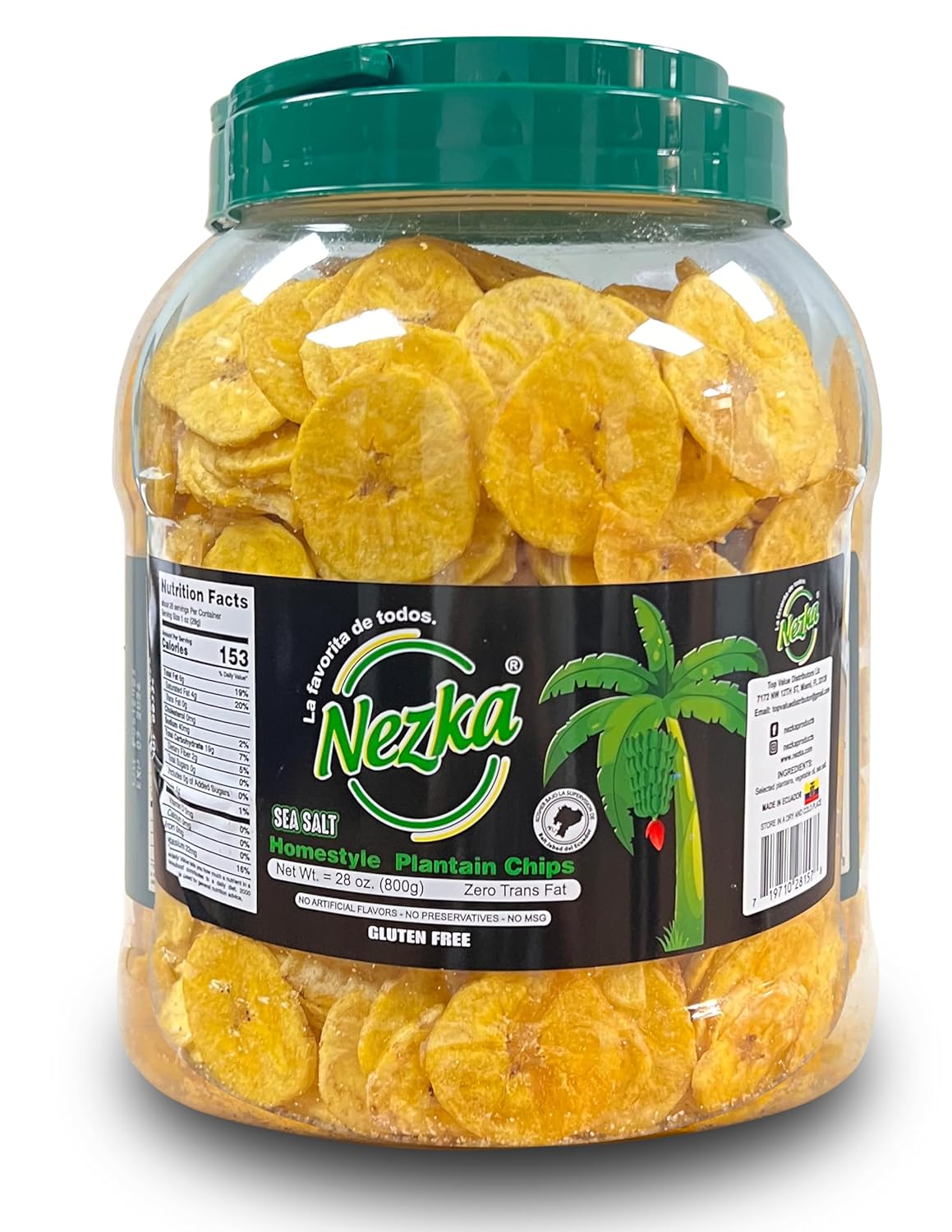 Nezka Lightly Salted Plantain Chips - Delicious Crunchy Snacks and Side Dish - Gluten Free, Vegan, Non-GMO - 28 Oz
