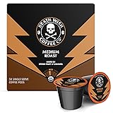 Death Wish Coffee Co. Medium Roast Single Serve Pods - Lighter Blend of Bold Arabica & Robusta Beans - USDA Organic Bold Full Body Roast for a Day Lift (50 Count)